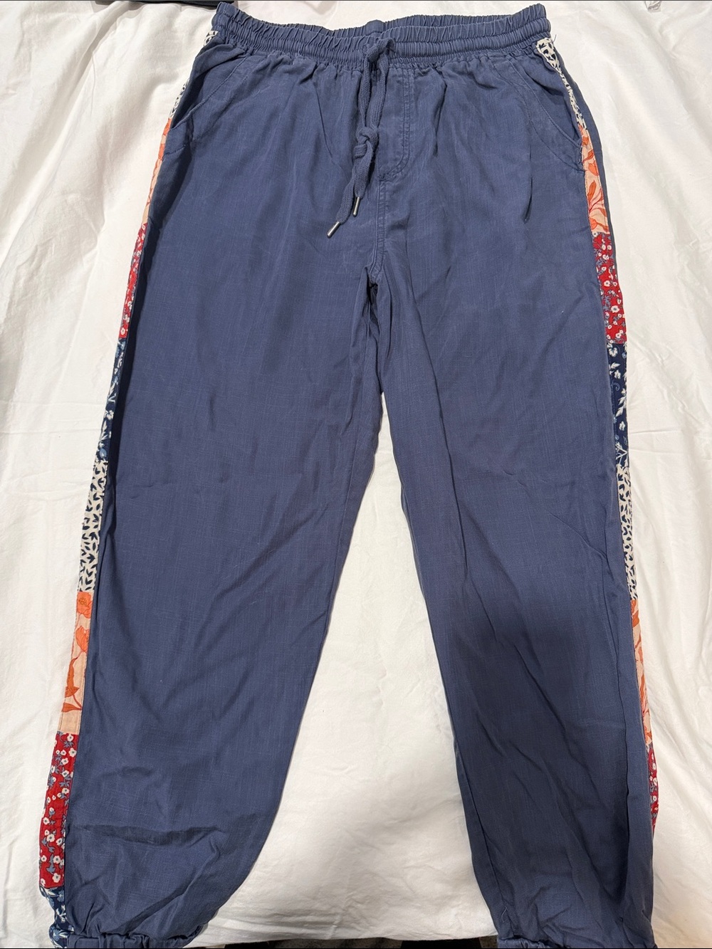 Knox Rose Navy Pull-On Pants with Patterned Side Panels